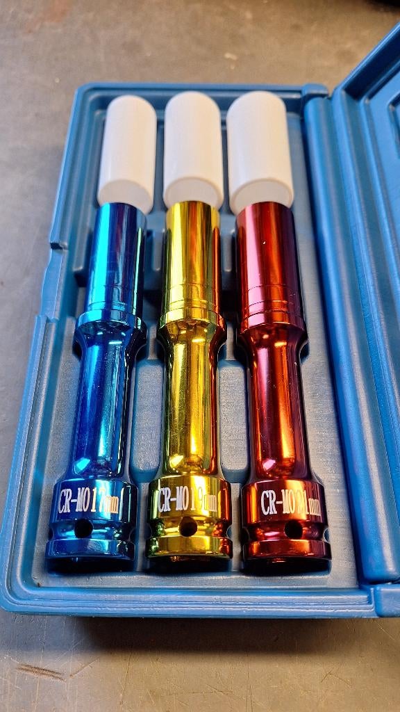 3 Delige Doppenset 17, 19, 21mm Wielmoerdoppen set. NIEUW!, ., Nieuw, Ophalen of Verzenden, .