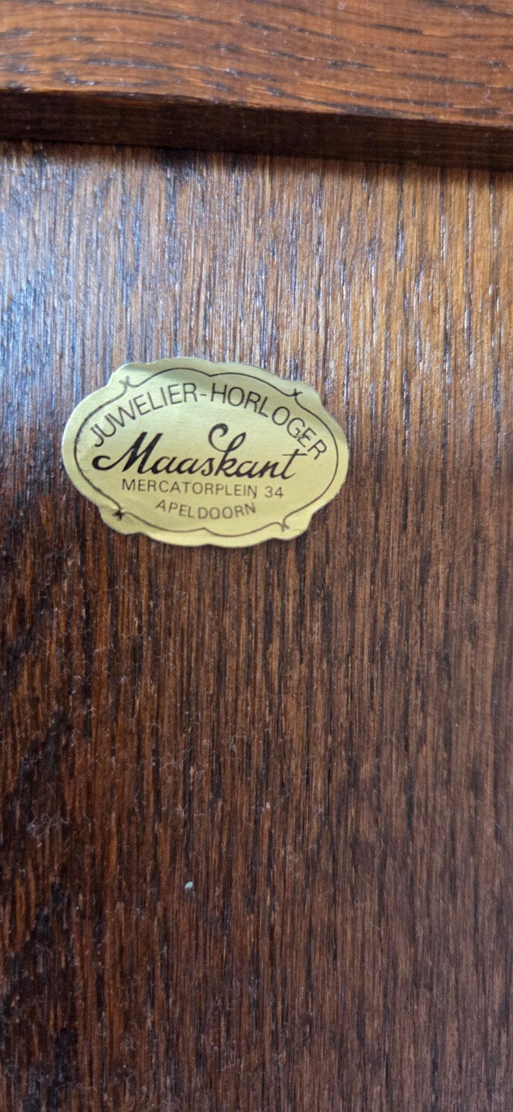 Klassieke eiken staande klok met maanfase en Westminster-sla, Ophalen, Zilver