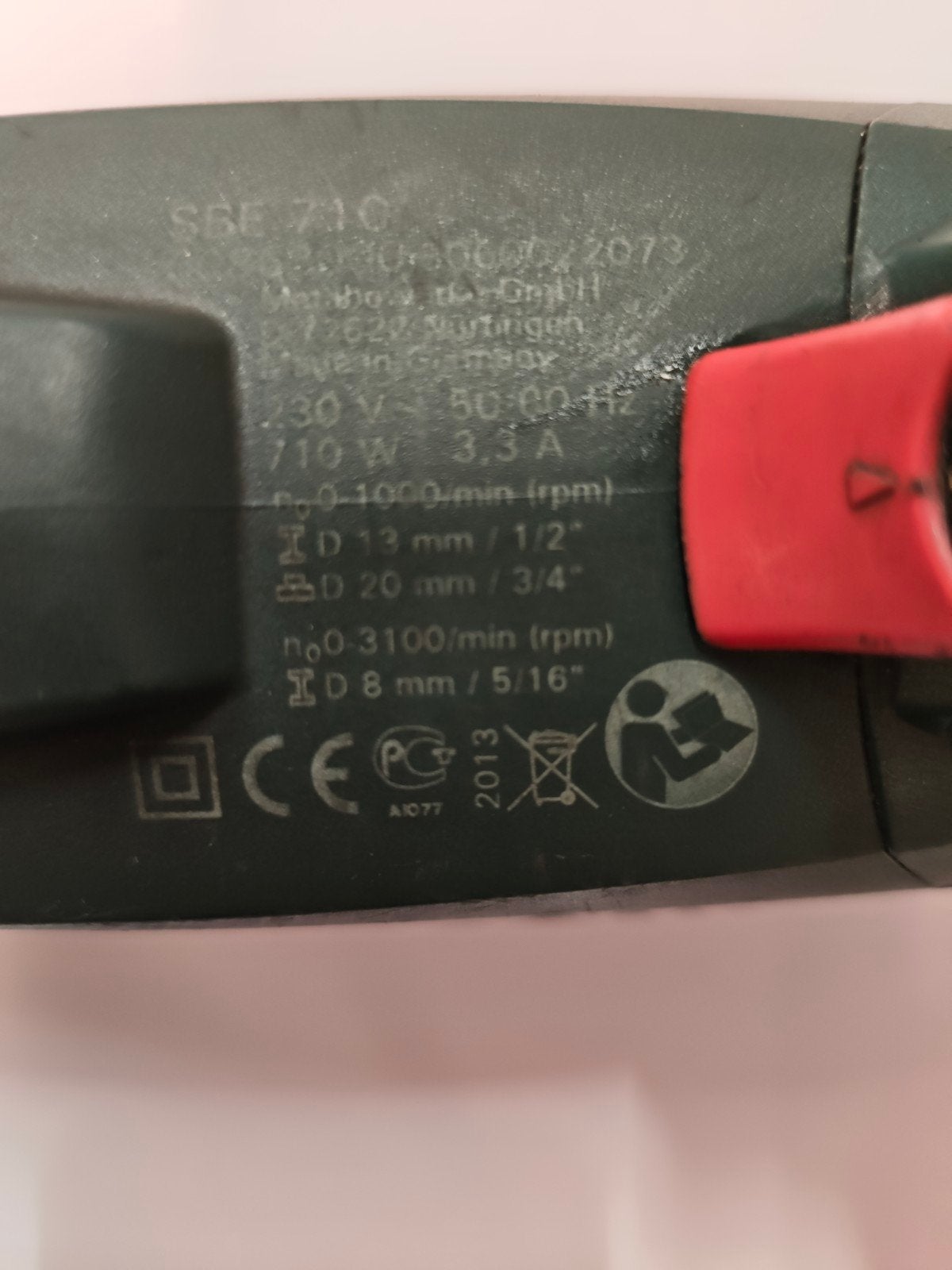 Metabo SBE 710 Klopboormachine - Krachtig en Betrouwbaar, Boor- en/of Breekhamer, Ophalen of Verzenden, Klopboormechanisme, Gebruikt