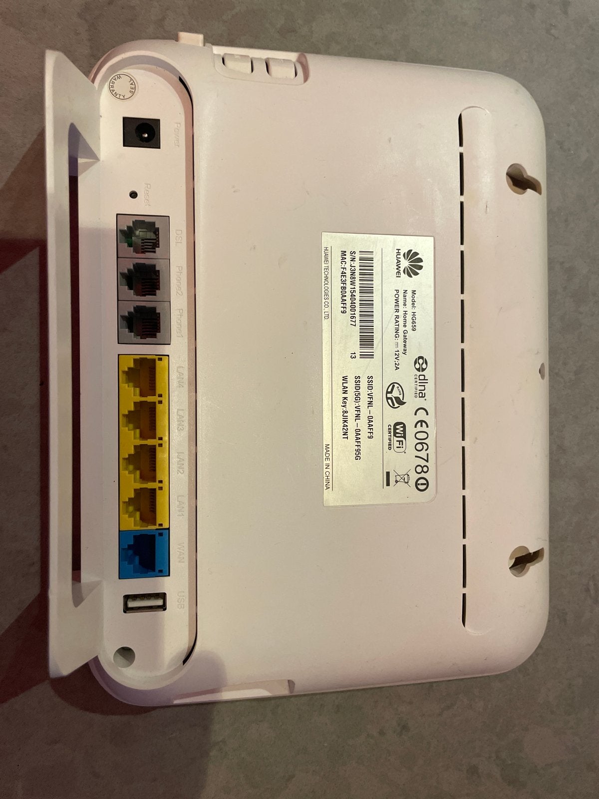 Huawei HG659 VDSL2 Home Gateway Router, Ophalen of Verzenden, Gebruikt, Router met modem