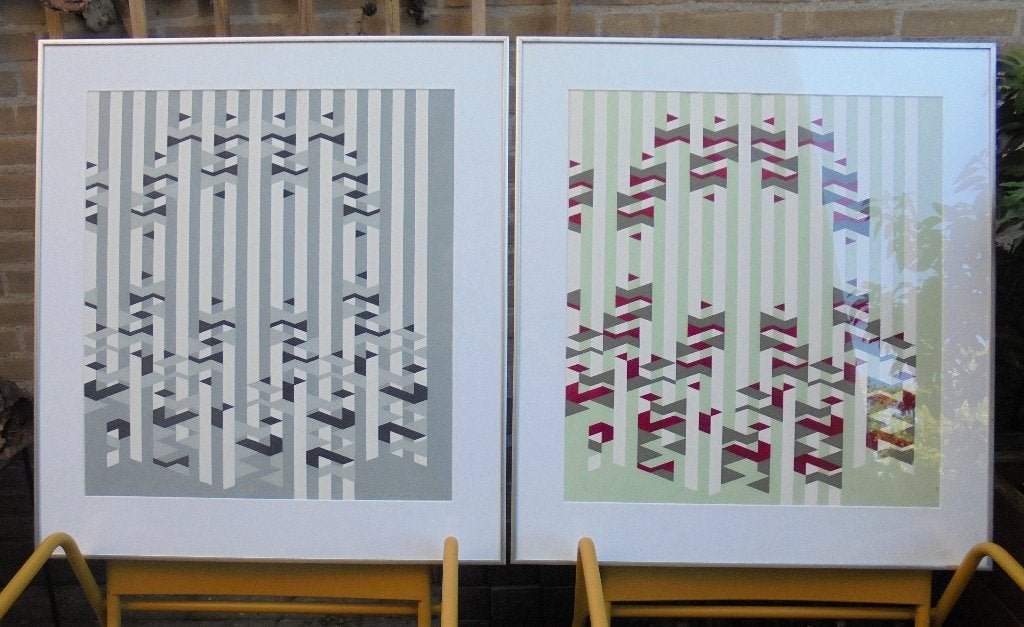 2x ZEEFDRUK URSULA PLESS "Zonder Titel", 1978, gesigneerd., Zeefdruk, Gelimiteerde oplage, Abstract, Ophalen