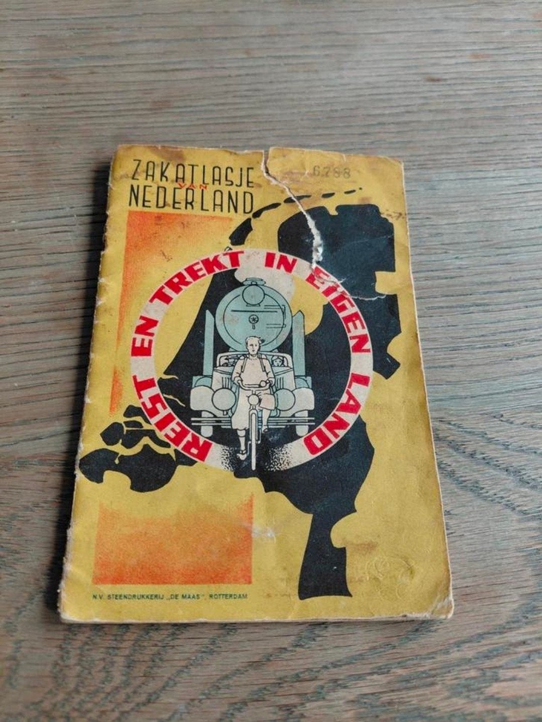 Droste Zakatlasje van Nederland ca. 1925-1930 - vintage, Fiets- of Wandelgids, Europa, Ophalen of Verzenden, Gelezen