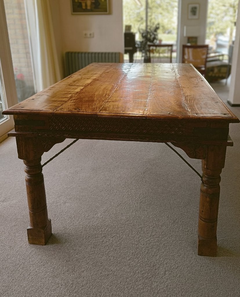 Authentieke Indiase Eettafel, Ophalen, Gebruikt, Rechthoekig, Minder dan 50 cm