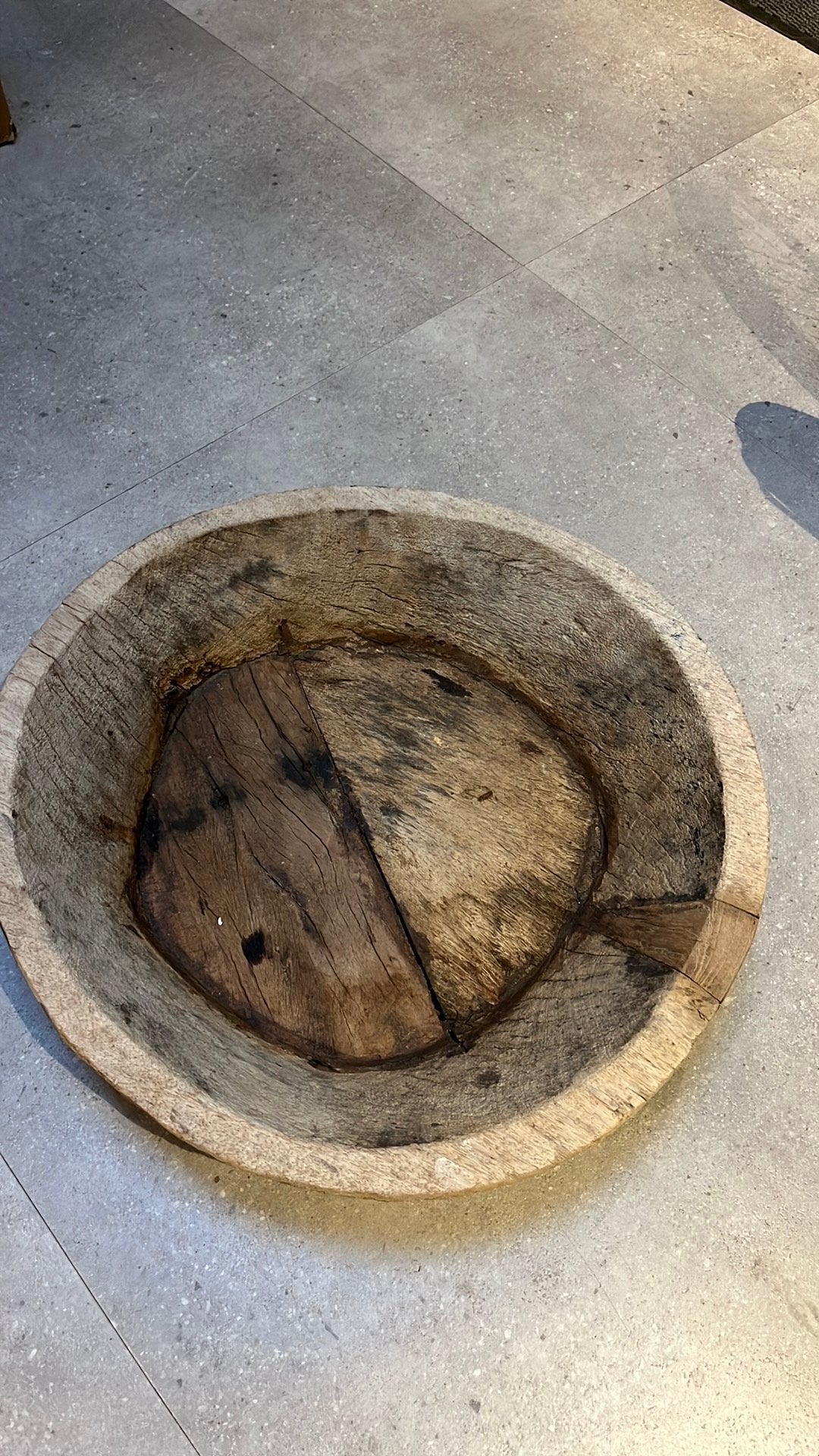 Houten schaal 55cm diameter, Huis en Inrichting, Ophalen, Gebruikt, Schaal, Rond
