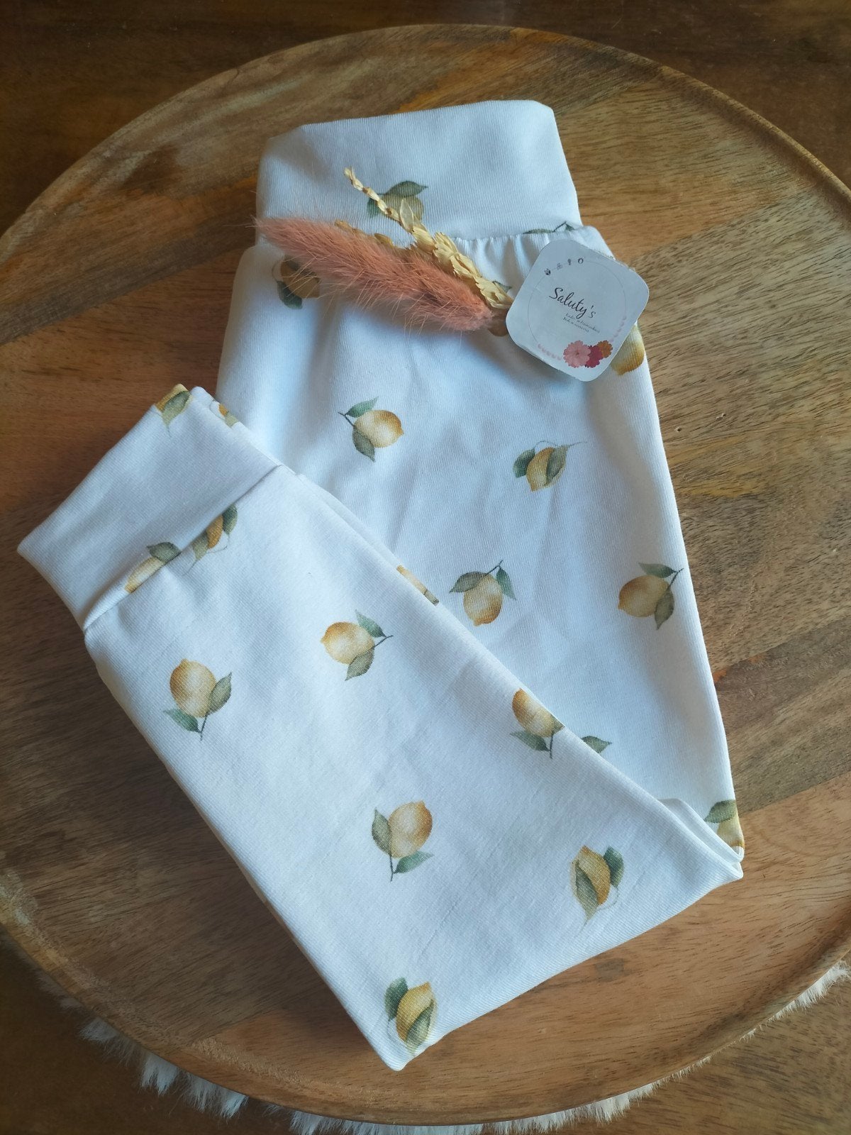 Nieuw handgemaakt • Leggingbroekje 92 'Citroentjes, Kinderen en Baby's, Kinderkleding | Maat 92, Broek, Nieuw, Ophalen of Verzenden