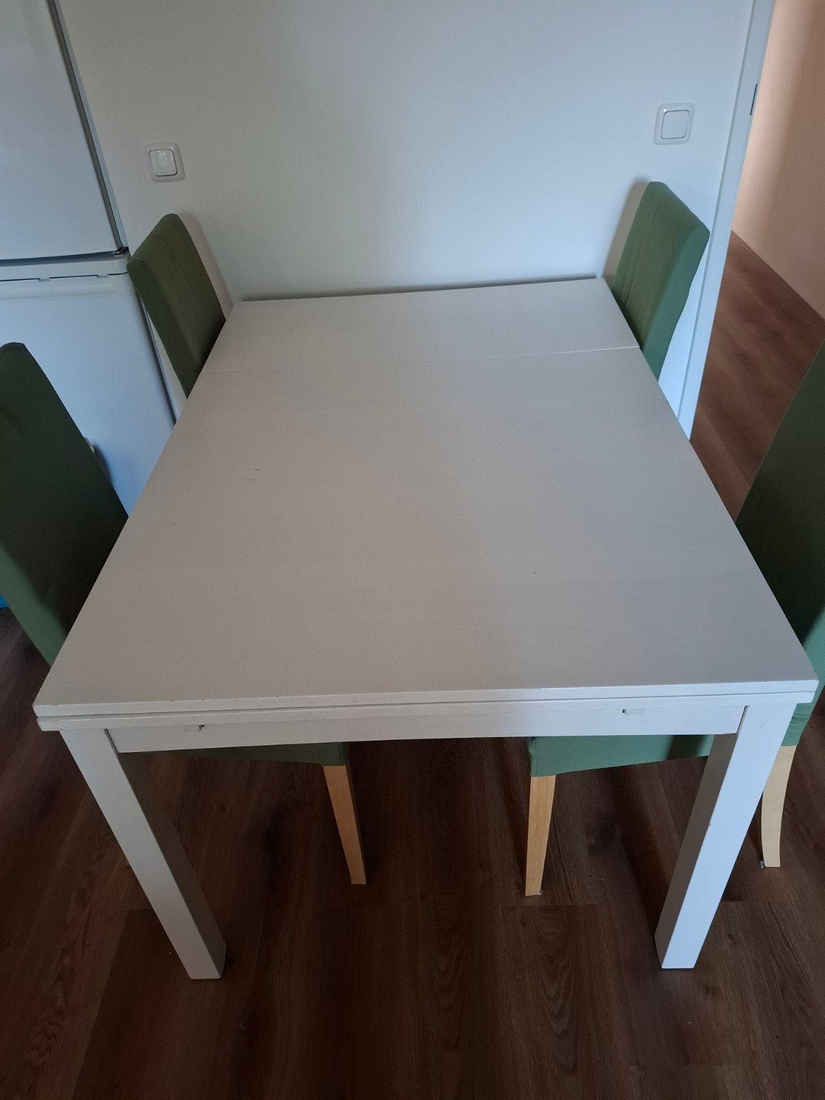 Uitschuiftafel wit - 90x90/130/170 cm, Ophalen, Gebruikt, Rechthoekig, 50 tot 100 cm