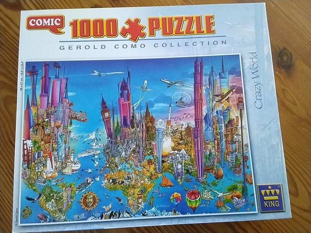 King comic legpuzzel 1000st Crazy World t.e.a.b., Ophalen, 500 t/m 1500 stukjes, Gebruikt, Legpuzzel