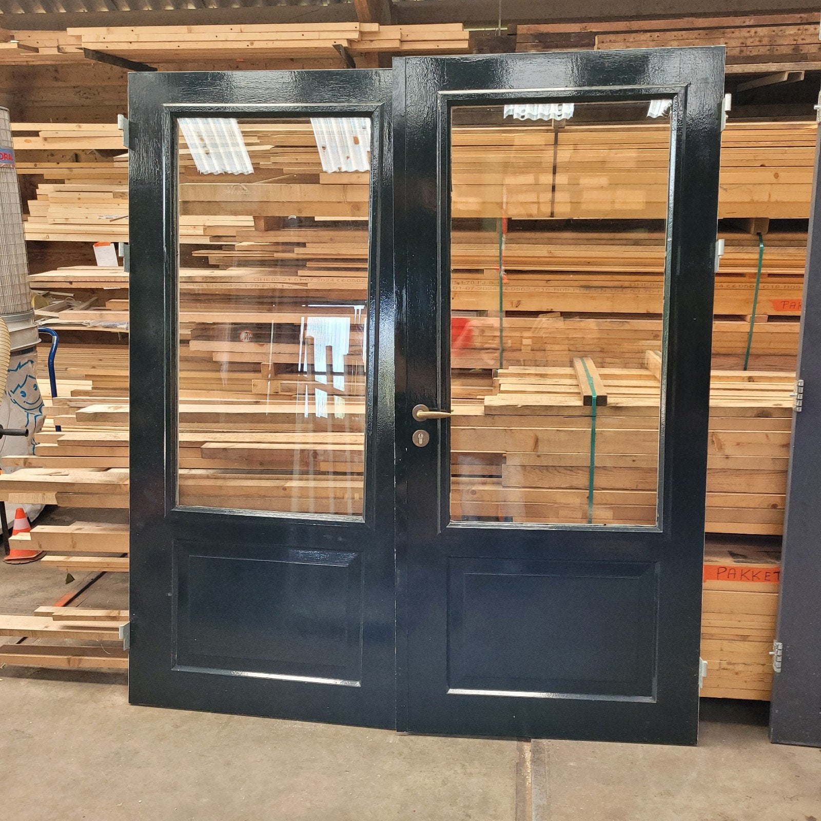 Set dubbele tuindeuren, 75 tot 150 cm, Deurkozijn, Nieuw, Ophalen of Verzenden