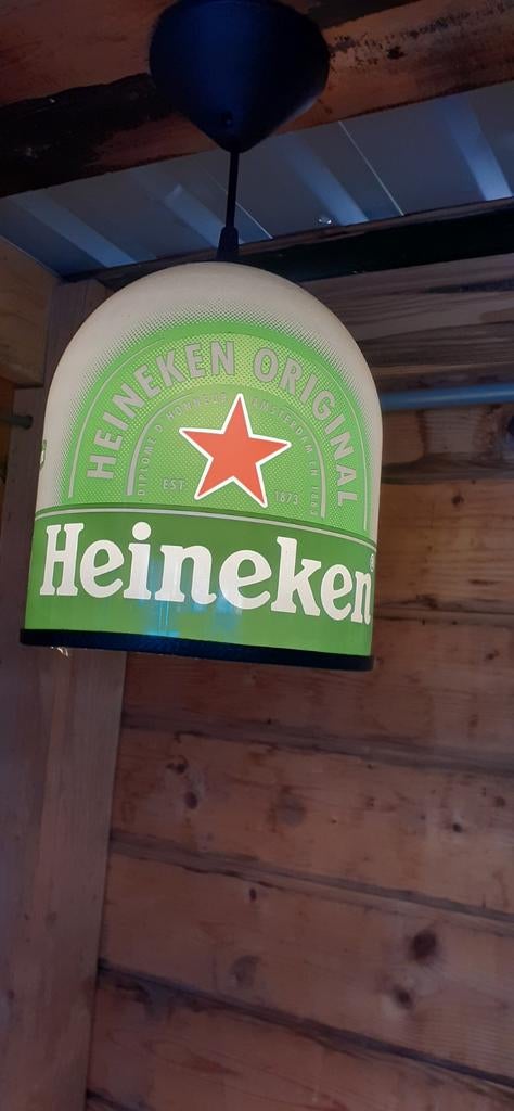 Heineken Barlampen, Gebruikt, Industrieel, Bar, Heineken, Bier, Ophalen of Verzenden, Minder dan 50 cm