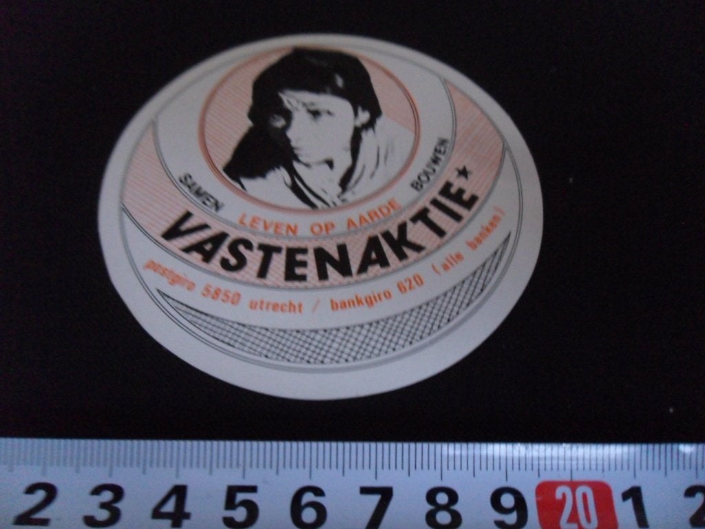 sticker VASTENAKTIE samen leven op aarde bouwen, Ophalen of Verzenden, Zo goed als nieuw