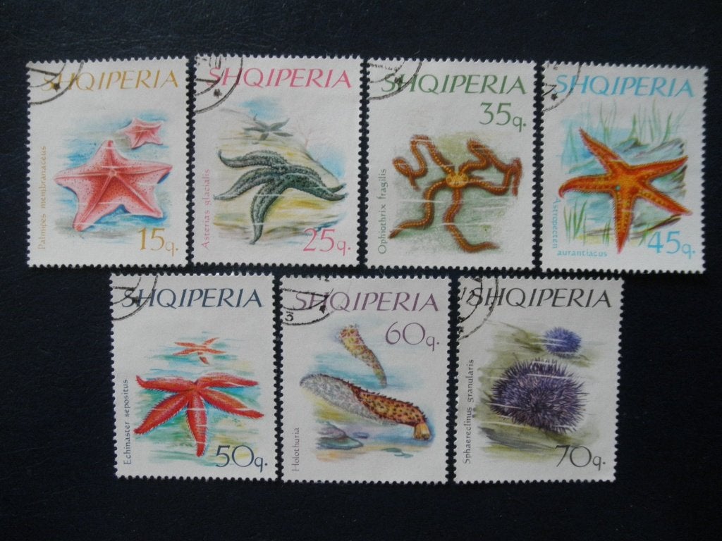 Postzegels Albanië 1966 stekelhuidigen - cat.w € 6,00., Ophalen of Verzenden, Overige landen, Gestempeld