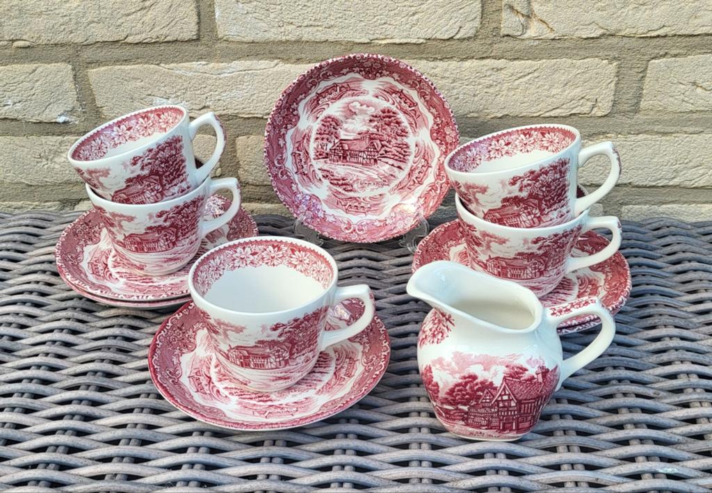Vintage Grindley English Country Inns servies Staffordshire, Gebruikt, Keramiek, Ophalen of Verzenden, Overige stijlen