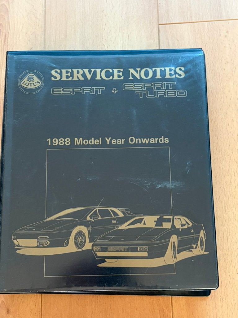 Lotus Esprit - 1988 - Service Notes - Model Year Onwards, Gelezen, Lotus, Ophalen of Verzenden, Overige merken