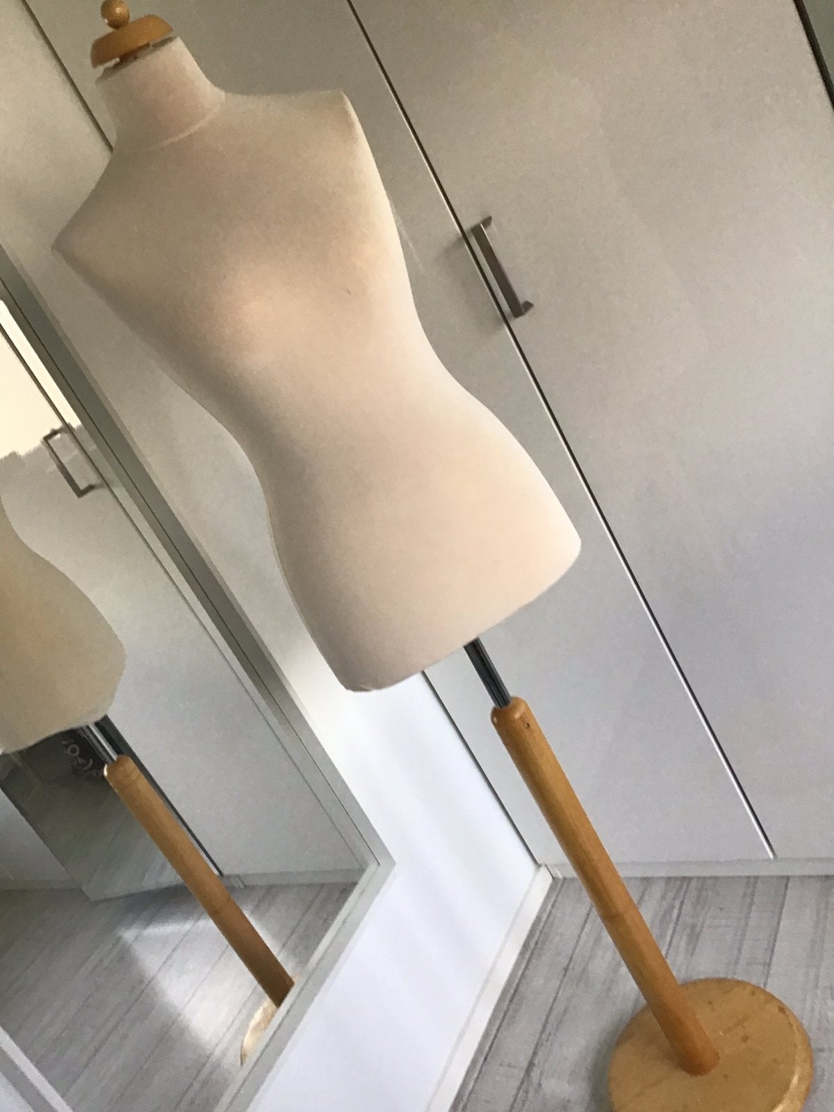 Verstelbare paspop dames mannequin buste, poot massief hout, Ophalen, Gebruikt, Paspop