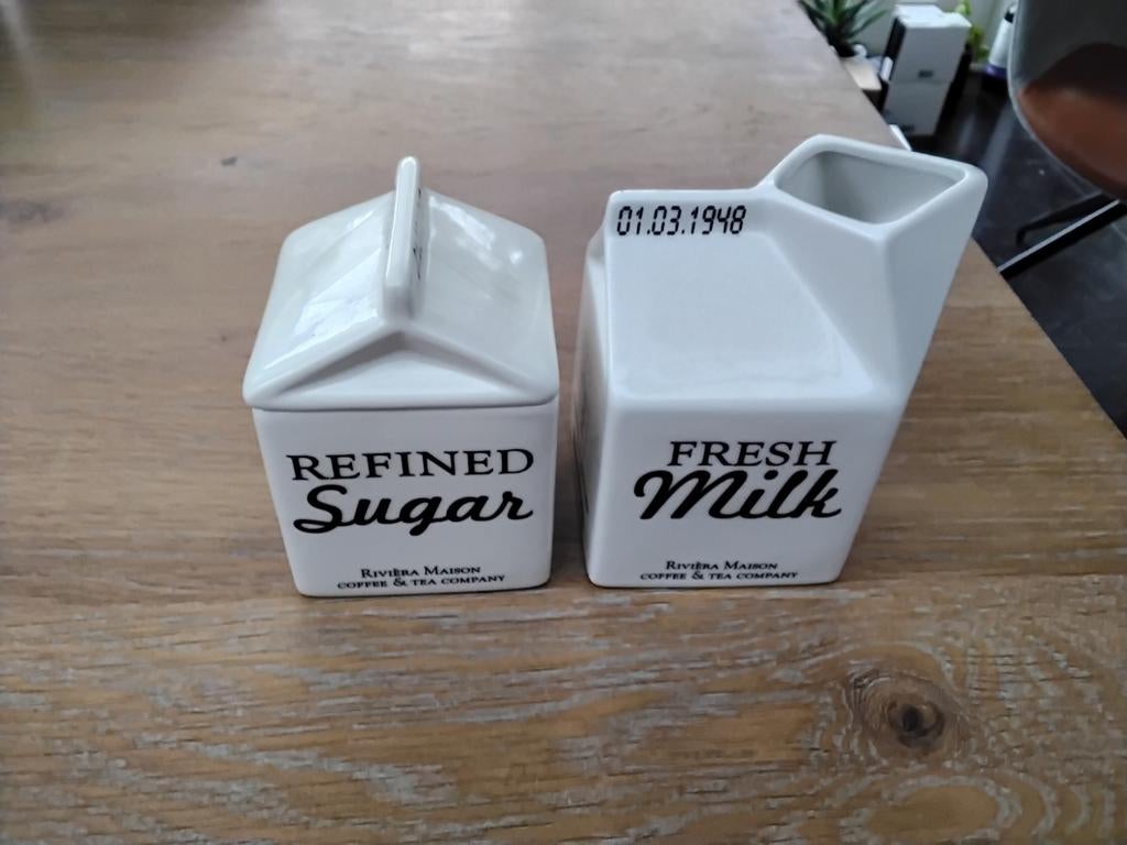 Melk en suikerset van Riviera Maison, Huis en Inrichting, Keuken | Servies, Ophalen