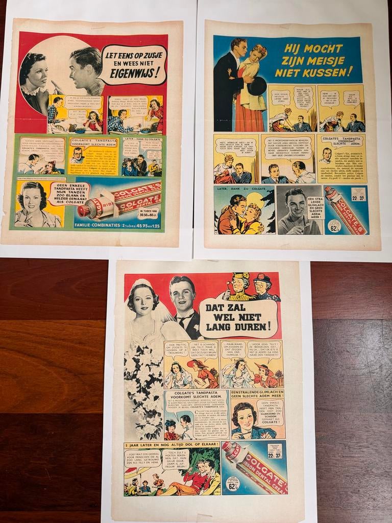 Colgate reclames uit jaren 50, kopie., Ophalen of Verzenden, 1940 tot 1960, Nederland, Knipsel(s)