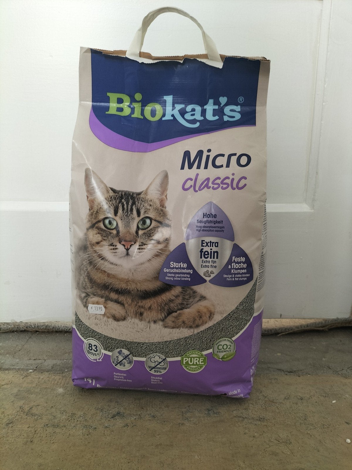 Kattengrit van Biokat's Micro classic extra fein, Ophalen, Nieuw