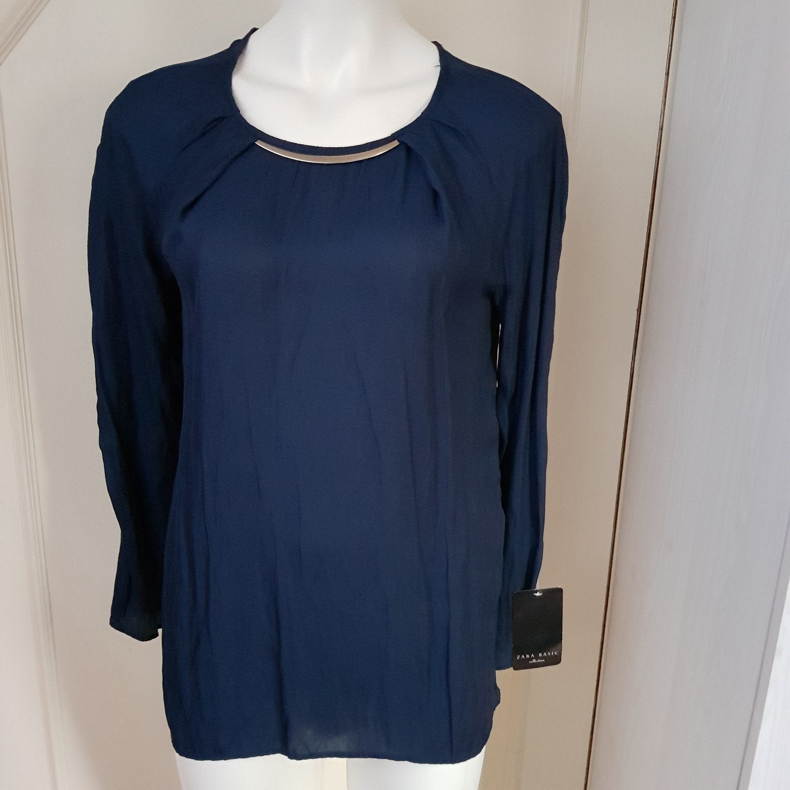 Nieuwe blouse Zara 36 S donkerblauw navy elegant, Blauw, Zara, Nieuw, Ophalen of Verzenden