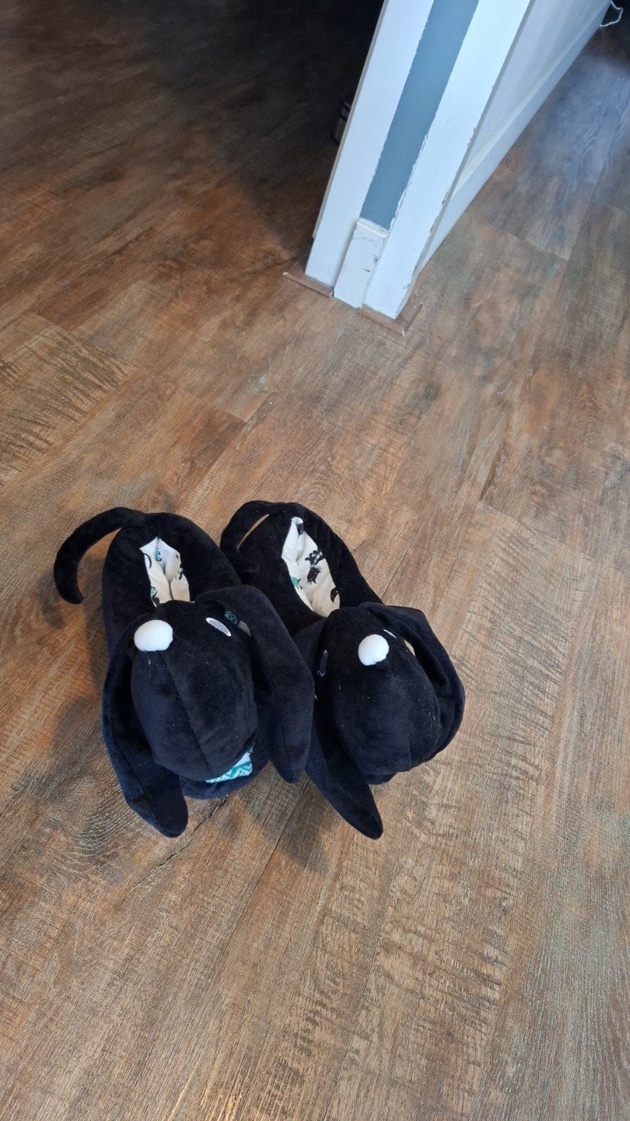 Leuke zwarte takkie sloffen, Ophalen, Gedragen, Zwart, Pantoffels of Sloffen