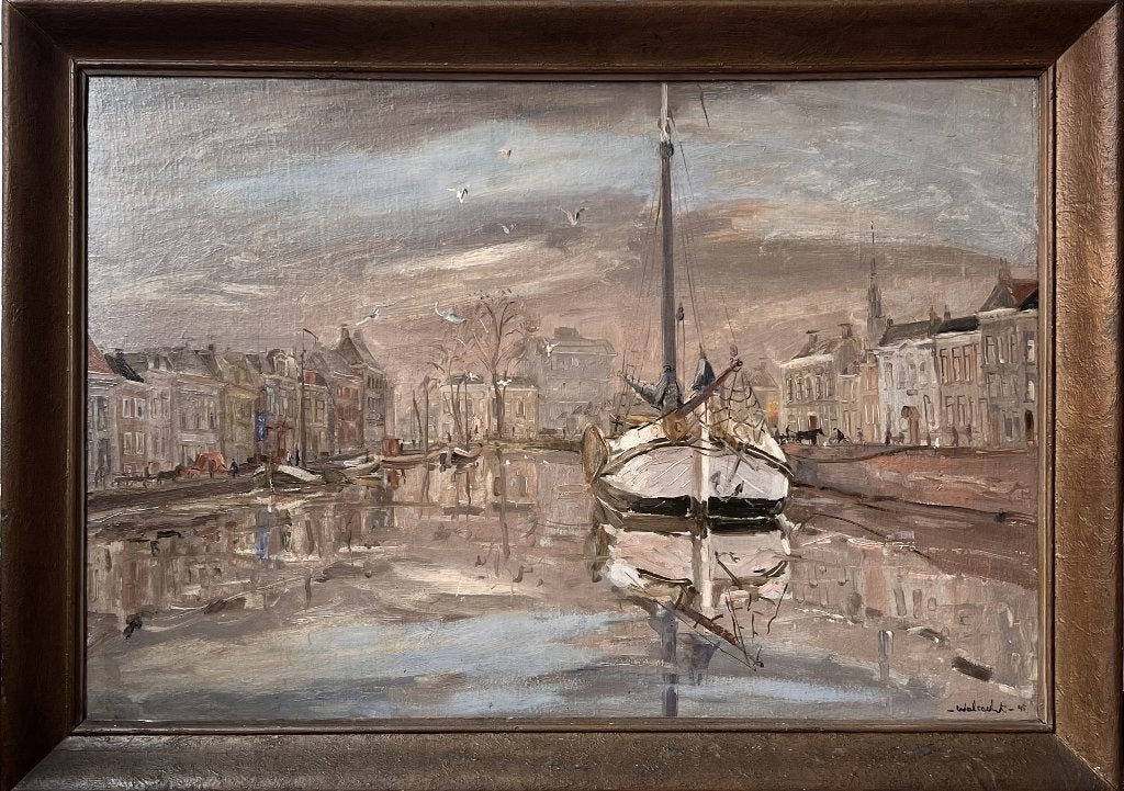 2. Schilderij, Ben Walrecht – Groningen, 1945, Doek, Portret of Personen, Impressionistisch, Ophalen of Verzenden