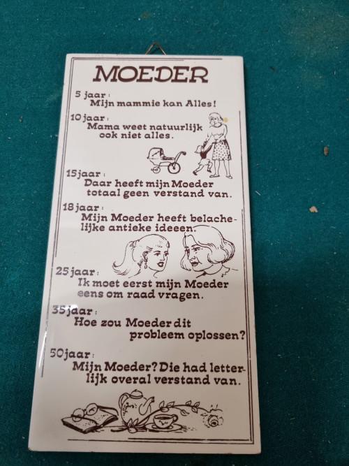 Spreuktegel moeder aardewerk, Ophalen of Verzenden