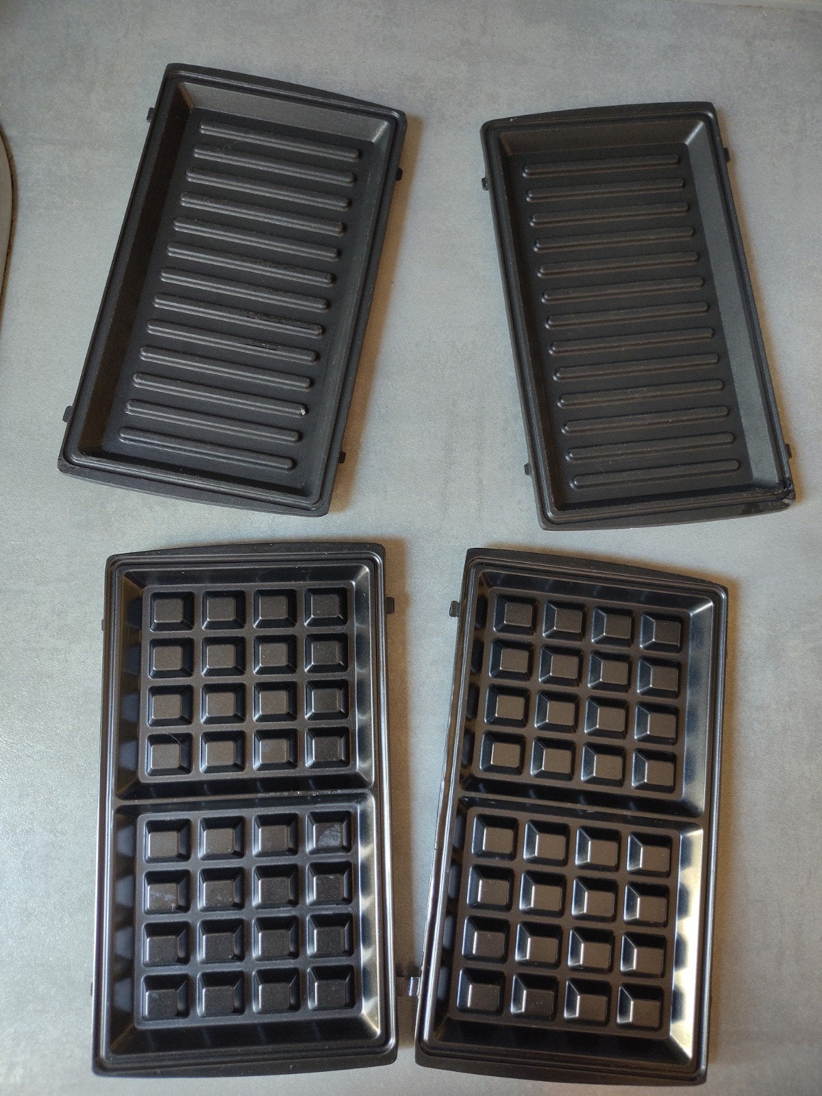 2 sets bakplaten Silvercrest 3-in-1 tosti-ijzer, Verzenden, Uitneembare platen, Gebruikt