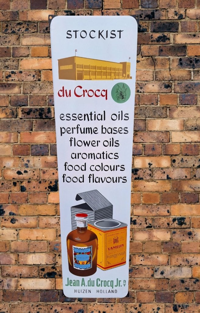 Emaille reclamebord voor Jean A. du Crocq Jr. Huizen Holland, Reclamebord, Gebruikt, ., Ophalen of Verzenden