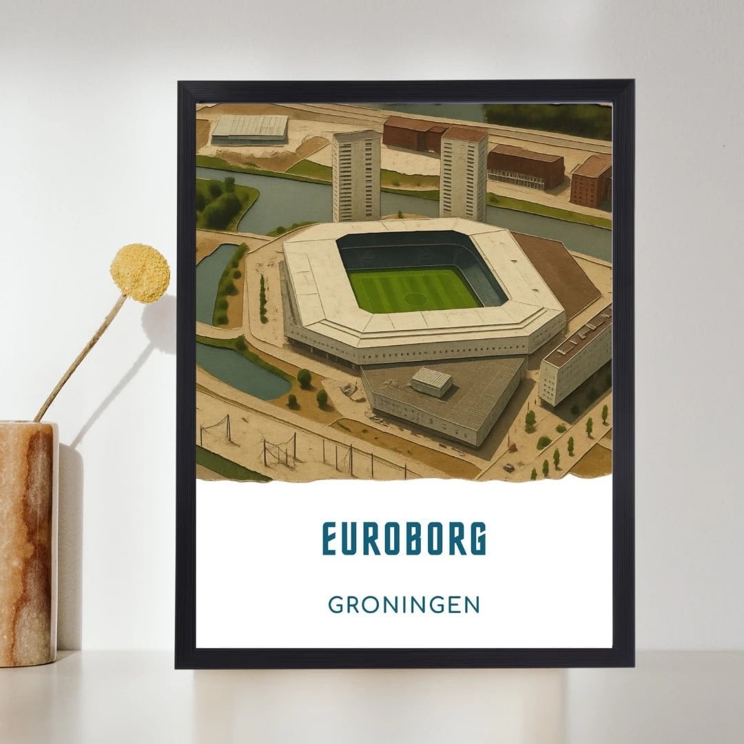 A4-poster Euroborg, thuisbasis van FC Groningen, Ophalen of Verzenden