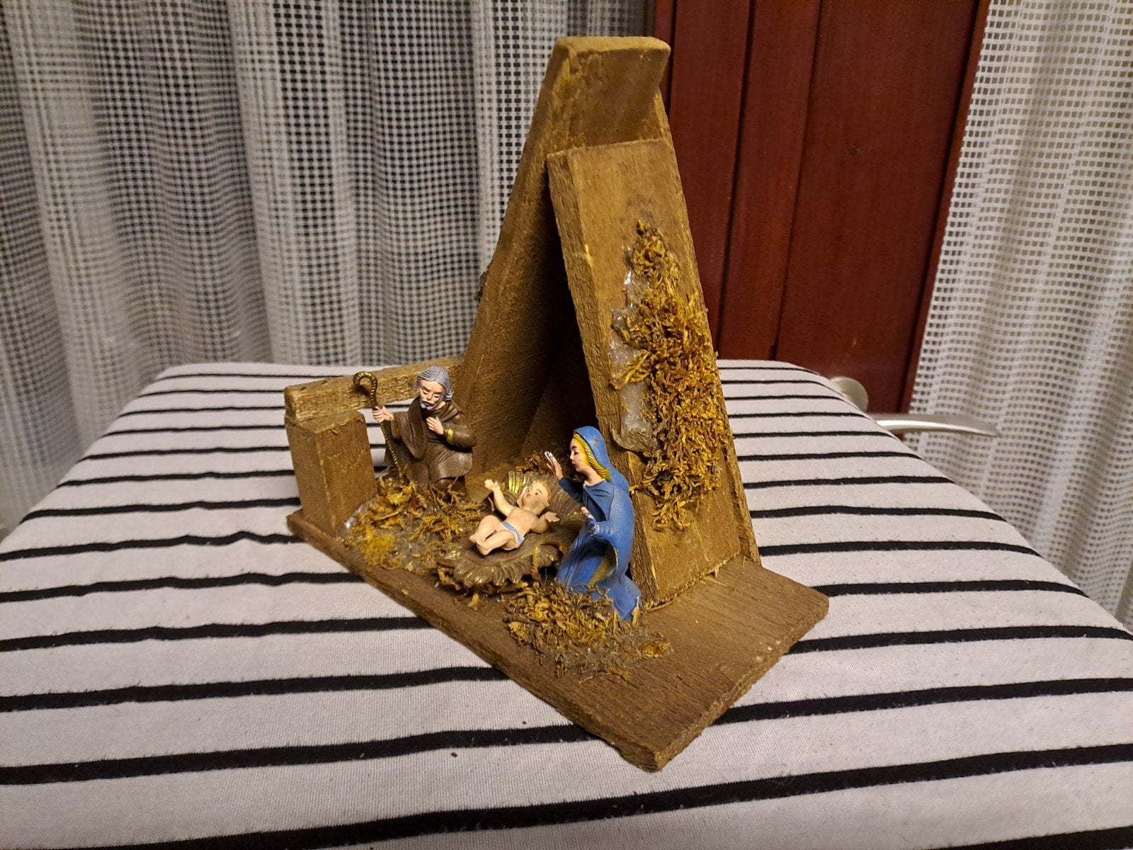 Vintage sobere kerststal met kerstgroep Italy, Diversen, Gebruikt, Onbekend, Ophalen of Verzenden, Onbekend