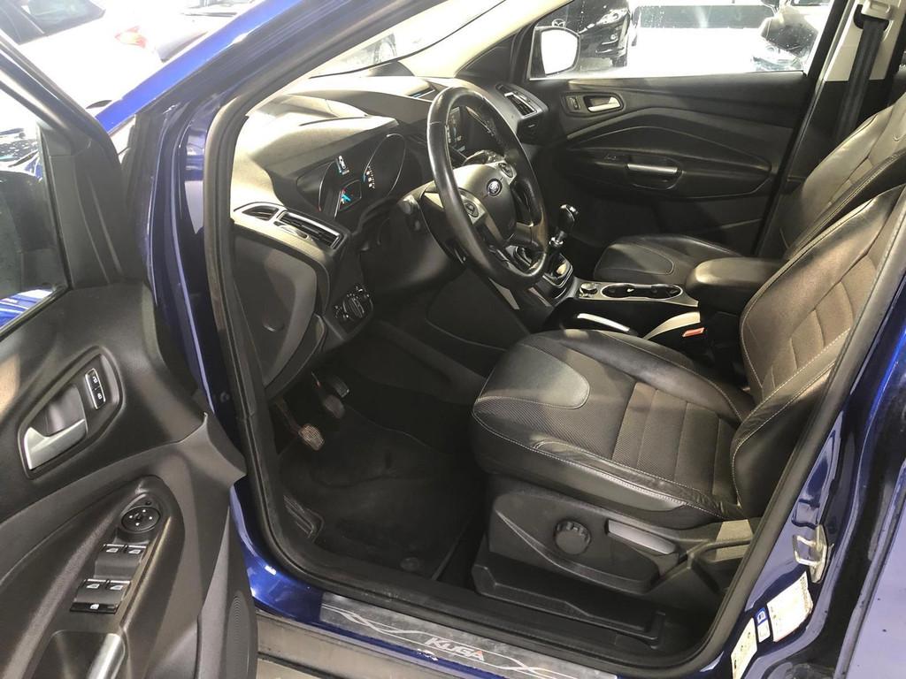 Ford Kuga 1.5 EcoBoost Titanium 150PK 2016 Cruise Clima Navi, 4 cilinders, 150 pk, Blauw, Leder en Stof