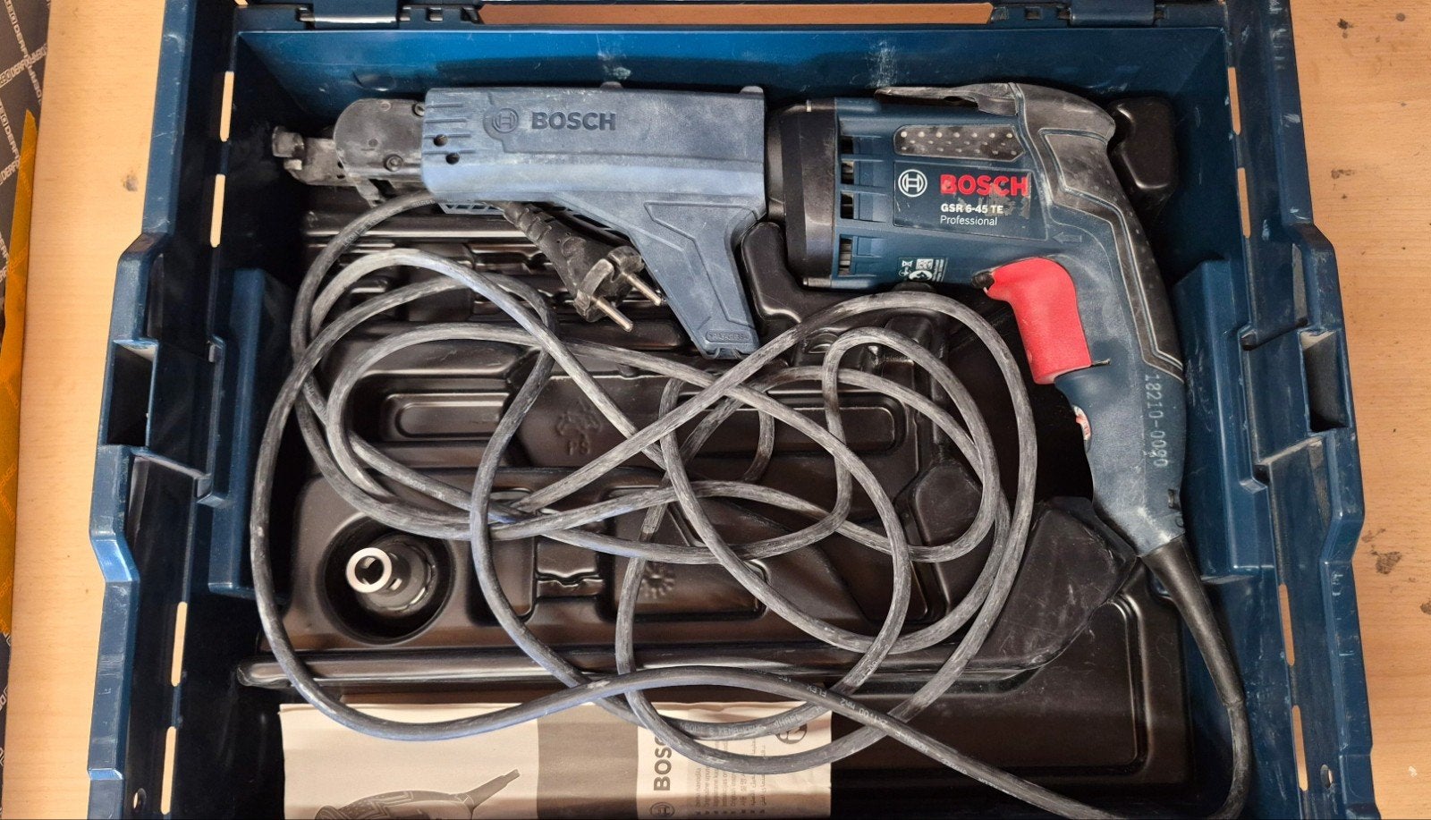 Bosch GSR 6-45 TE schroefmachine gips incl. schroeven, Variabele snelheid, Ophalen of Verzenden, Boor- en Schroefmachine, Gebruikt