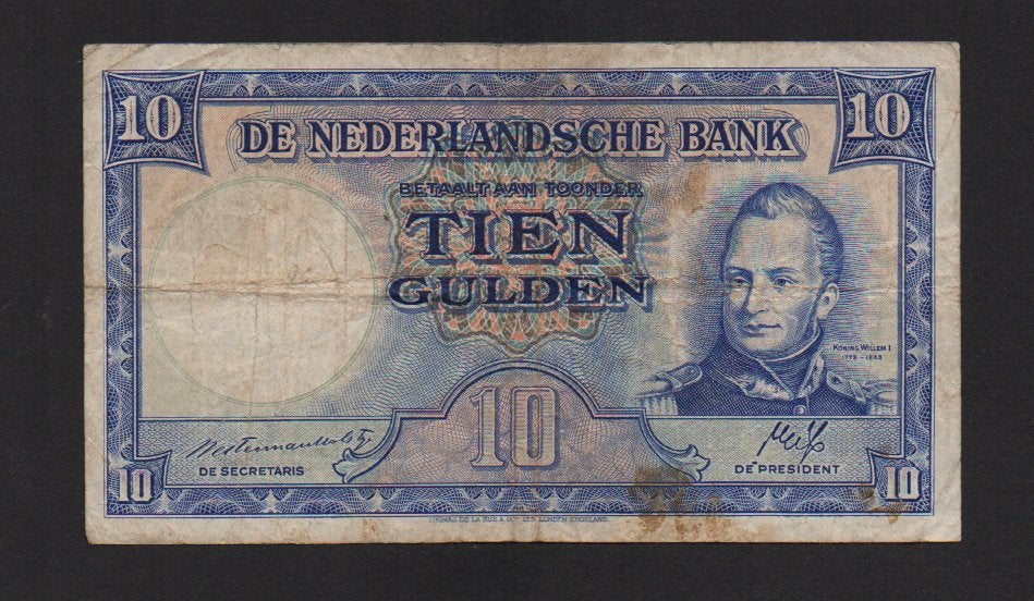 10 Gulden Bankbiljet 1945 Zeer Fraai Biljet, Postzegels en Munten, Bankbiljetten | Nederland, Ophalen of Verzenden, 10 gulden
