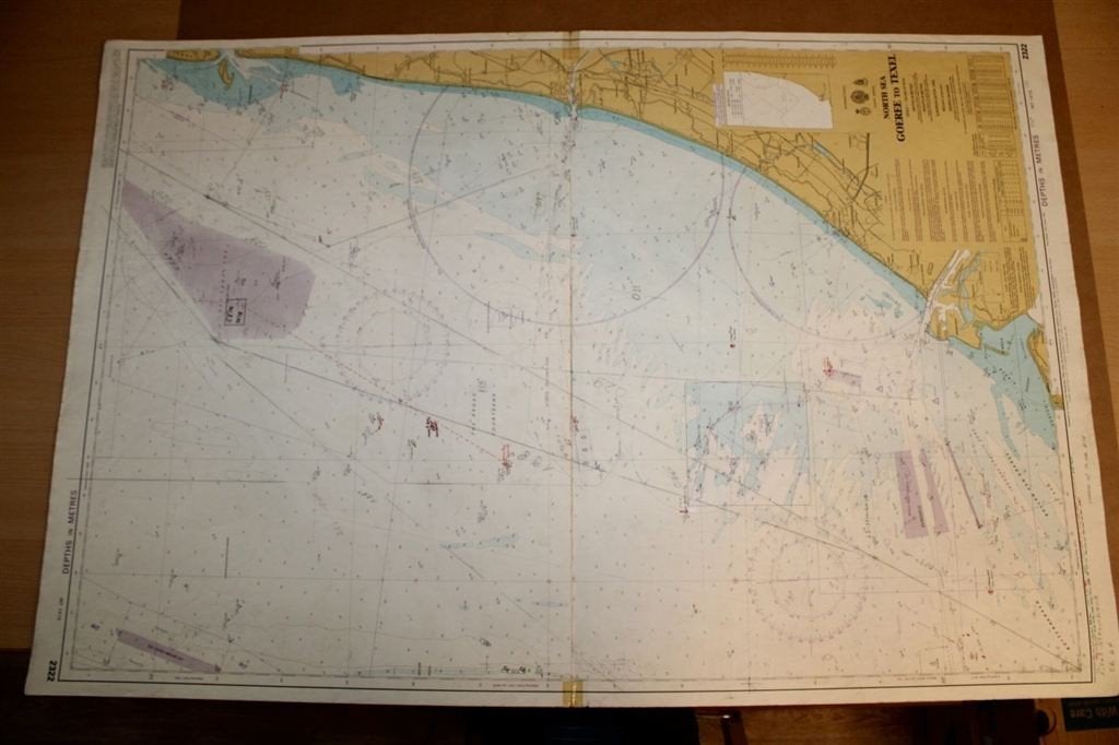 Oude zeekaart - Noordzee - Goeree tot Texel !!, Gelezen, Ophalen of Verzenden, Landkaart, 1800 tot 2000