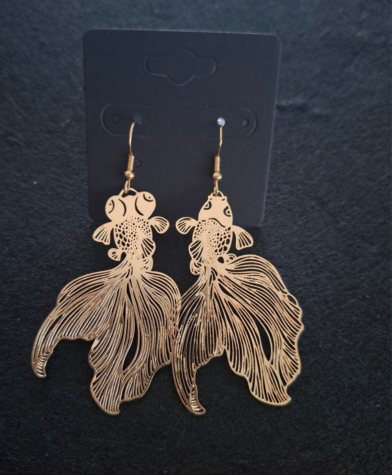 Gouden Vissen Oorbellen - Hangers, Overige materialen, Hangers, Nieuw, Ophalen of Verzenden