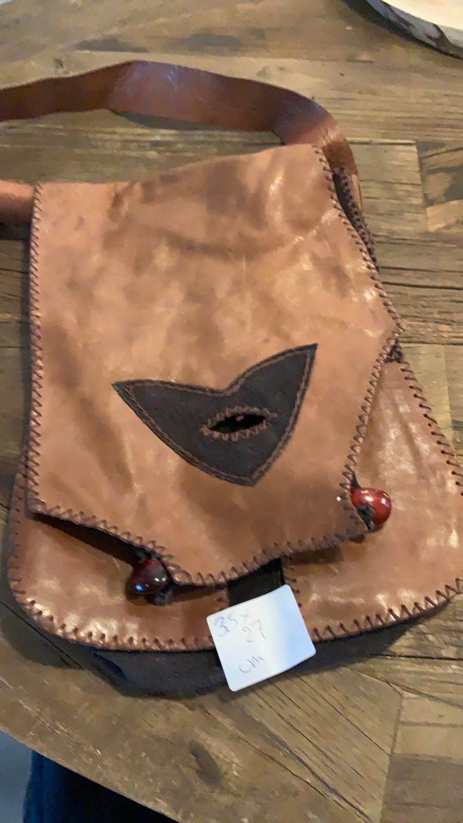Ibiza look lederen dames tas, Ophalen, Zo goed als nieuw, Bruin, Handtas