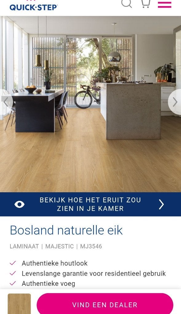 Laminaat quickstep eiken, Ophalen, Gebruikt, 50 tot 150 cm, 10 m² of meer