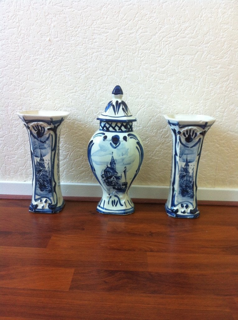 DELFTS BLAUW KAST STEL 3 DELIG, Ophalen