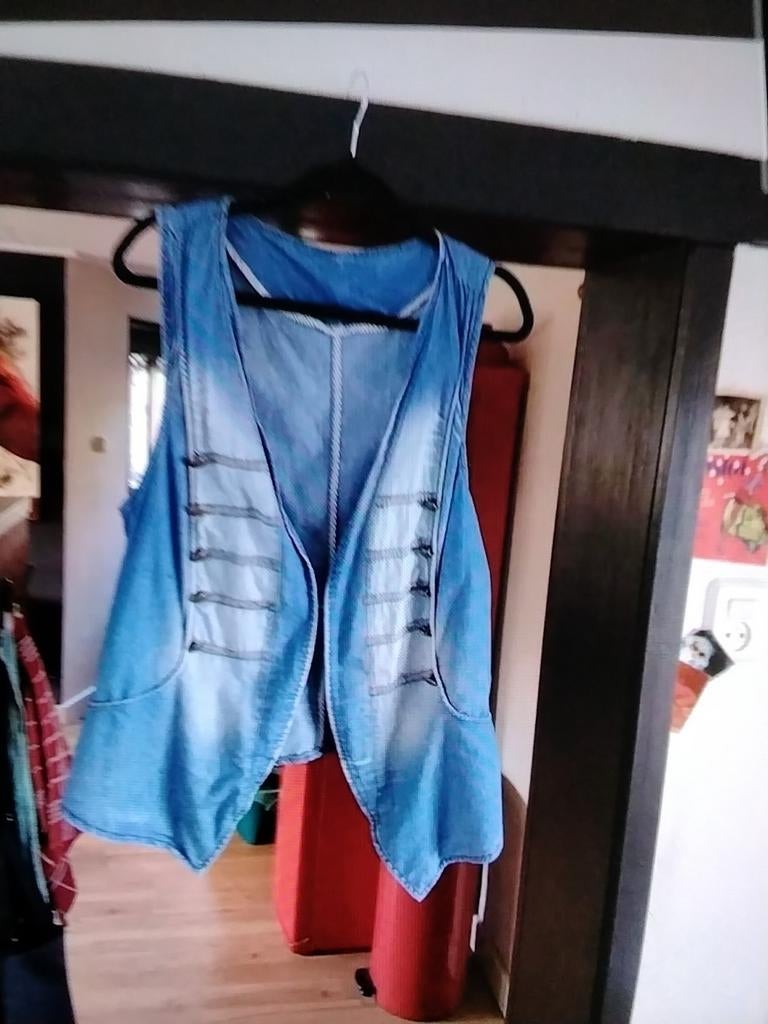 Blauw spijkervest maat L, Ophalen of Verzenden, Gedragen, Maat 42/44 (L), Blauw