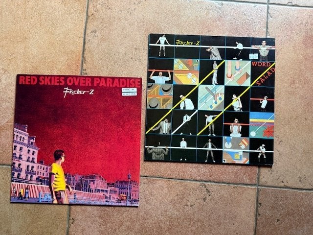 Fischer-Z LP's: Red Skies Over Paradise & Word Salad, LP, Gebruikt, New wave, Ophalen of Verzenden