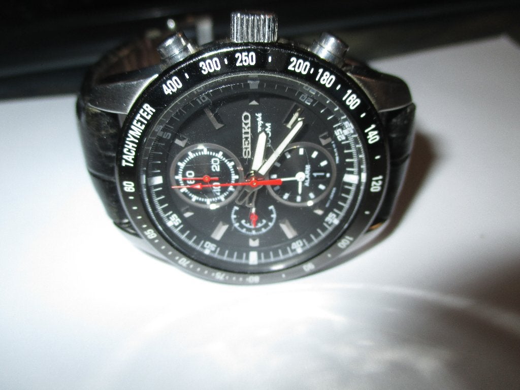 SEIKO CHRONOGRAPH 100% WERKING 2006 ORIGINEEL ALS NIEUW!!, Seiko, Leer, Staal, Polshorloge