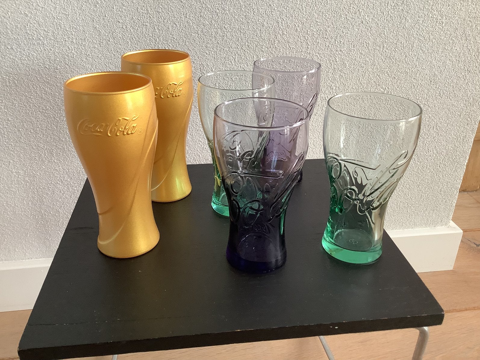 CocaCola glazen 2018 (limited edition o.a. goudkleurige), Ophalen of Verzenden, Zo goed als nieuw, Gebruiksvoorwerp
