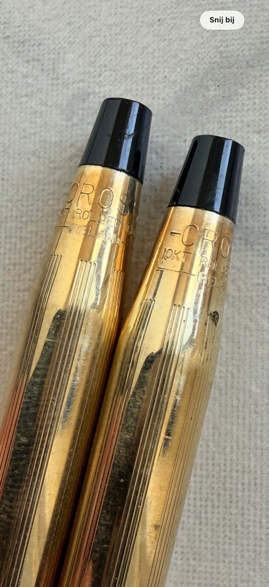 Vintage Cross 10K Gold Gevulde Pen en Potlood Set, Pennenset, Gebruikt, Cross, Met doosje