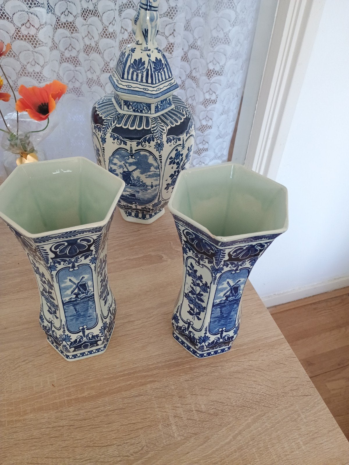 Delfts Blauw Vazen en Pot van Boch Royal Sphinx Holland, Ophalen of Verzenden