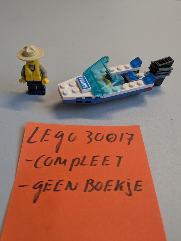 LEGO City Politieboot 30017 met minifiguur, Lego, Ophalen of Verzenden, Complete set, Compleet