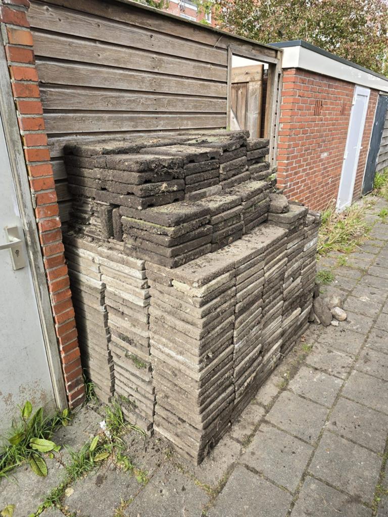 30x30 stoeptegels, Ophalen, Gebruikt, Beton, Terrastegels