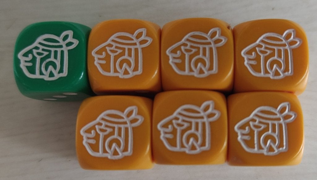 indiaan dobbelsteen geel of groen van oud perudo spel, Vijf spelers of meer, Ophalen of Verzenden, Nieuw
