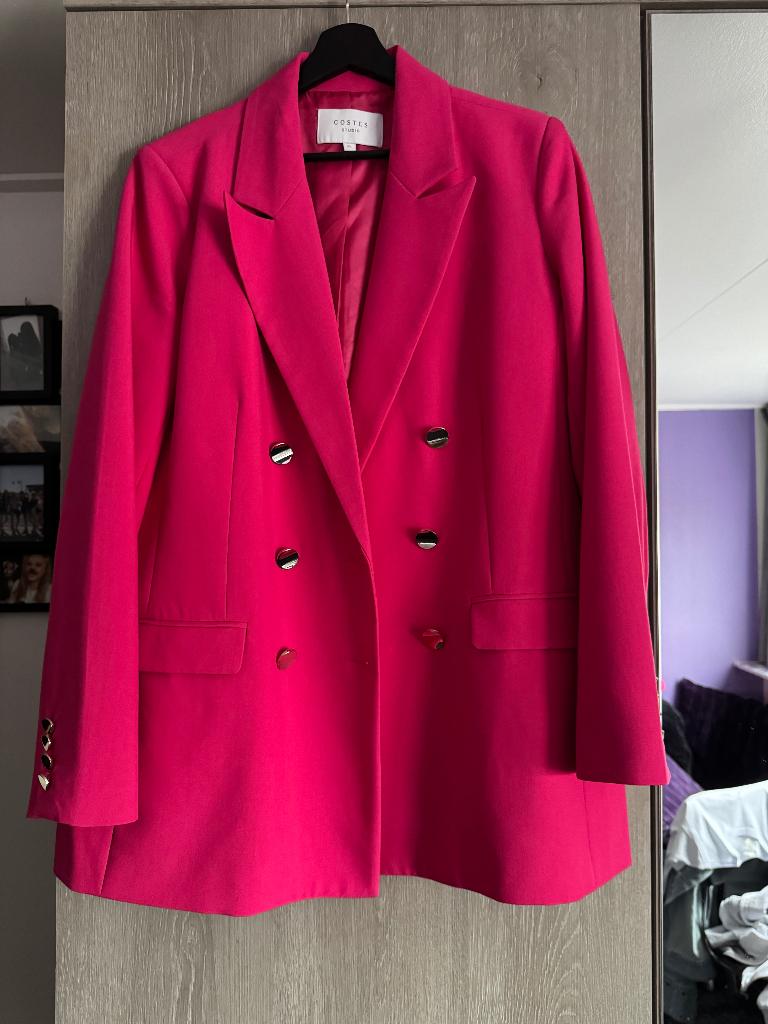 Zgan fuchsia blazer Costes, Maat 46/48 (XL) of groter, Ophalen of Verzenden, Zo goed als nieuw, Roze