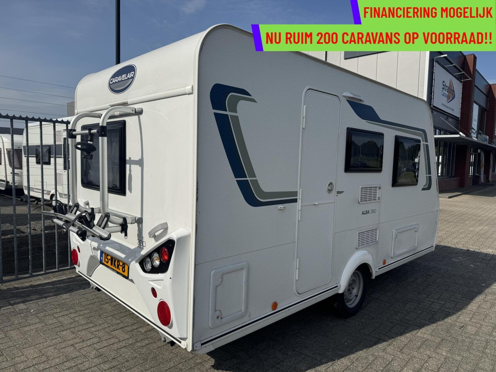 CARAVELAIR ALBA 390, LICHTGEWICHT,DWARSBED,TREINZIT,VOORTENT, Caravans en Kamperen, Caravans, Hordeur, Bedrijf, 750 - 1000 kg