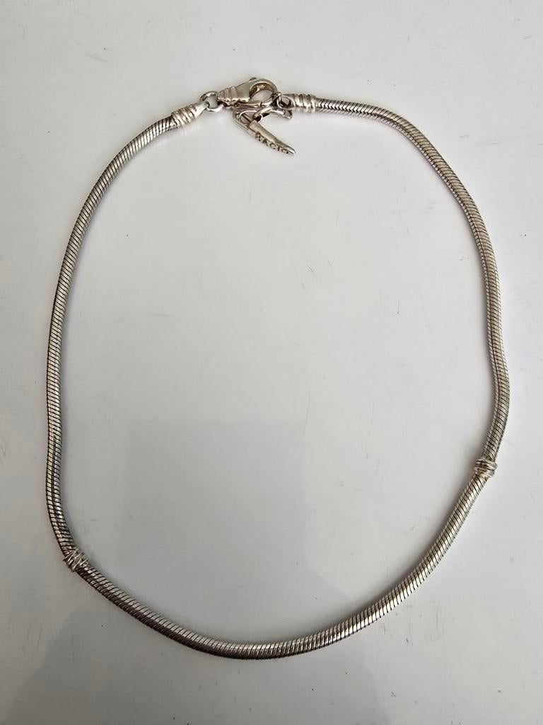 Prachtige zilveren Bacio ketting, geschikt voor Pandora, Ophalen of Verzenden, Zo goed als nieuw, Zilver, Zilver