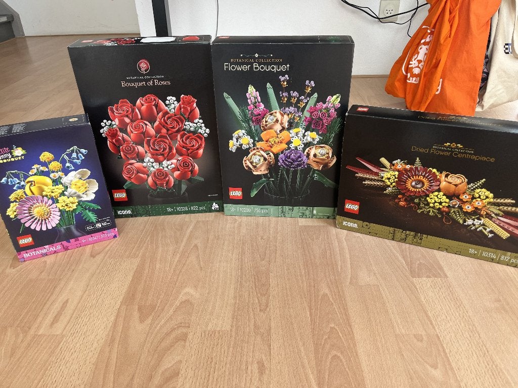 Lego Botanical (4 sets): flower bouquet, roses, dried flower, Overige thema's, Lego, Nieuw, Ophalen of Verzenden